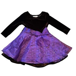 Bonnie Jean dress. Size 3T. Black velvet and purple.